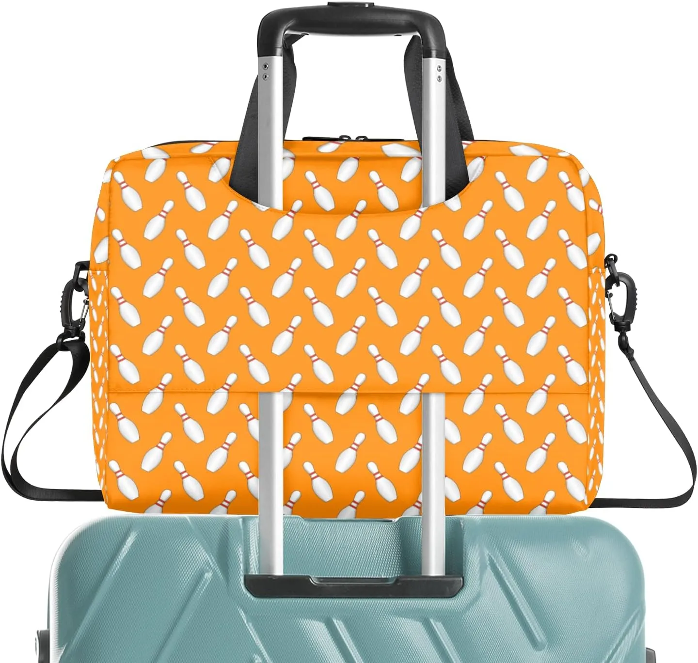 Sport Bowling Ball 14 15 15.6 inch Laptop Briefcase Shoulder Bag Orange Waterproof Travel Laptop Sleeve Case Work Computer Cover Carrying Bag
