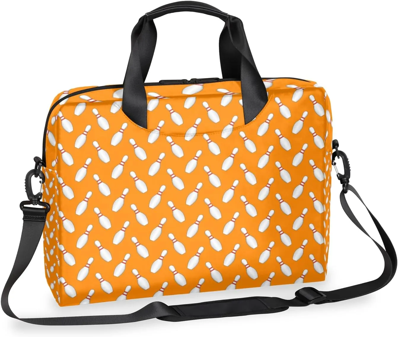 Sport Bowling Ball 14 15 15.6 inch Laptop Briefcase Shoulder Bag Orange Waterproof Travel Laptop Sleeve Case Work Computer Cover Carrying Bag