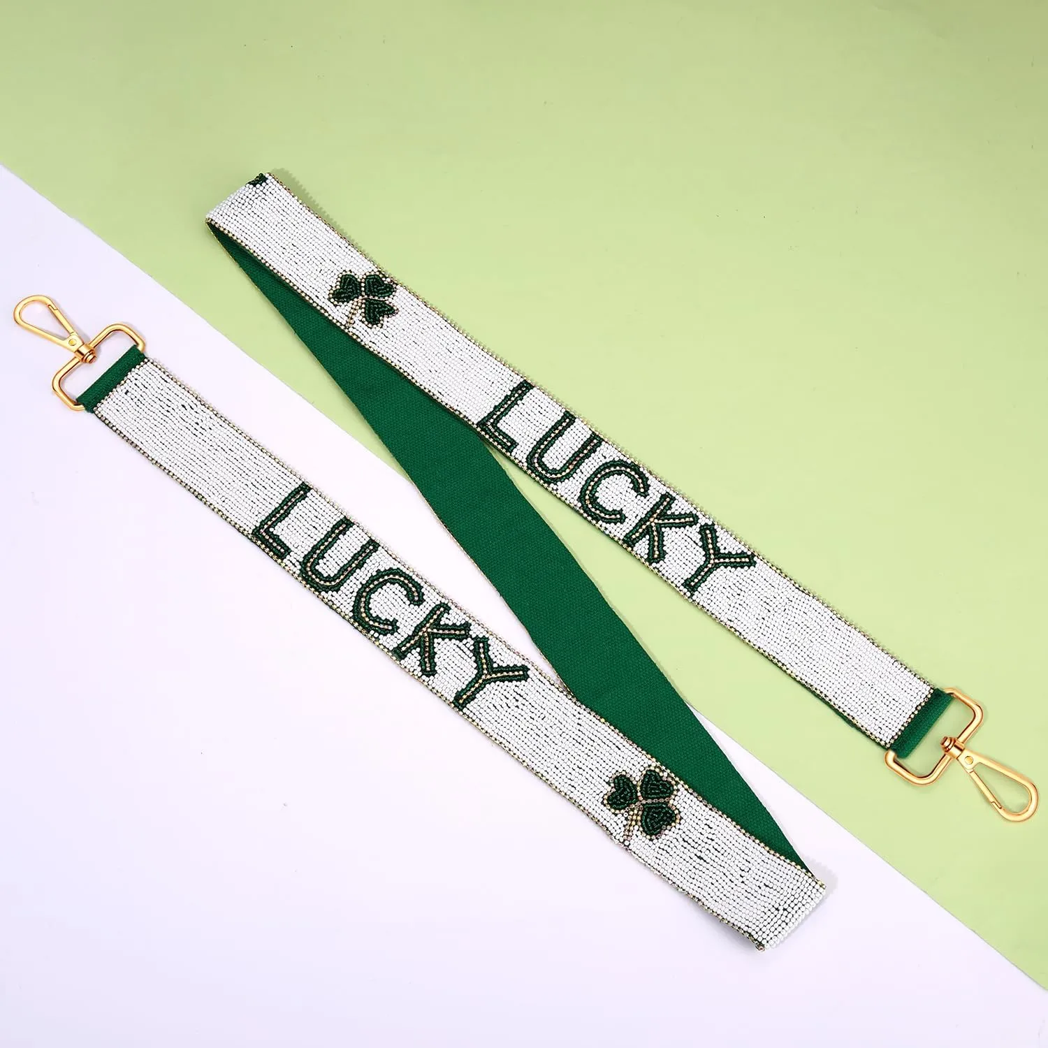 St.Patricks Day Purse Strap Replacement Beaded Lucky Shamrock Purse Strap Irish Crossbody Shoulder Bag Straps