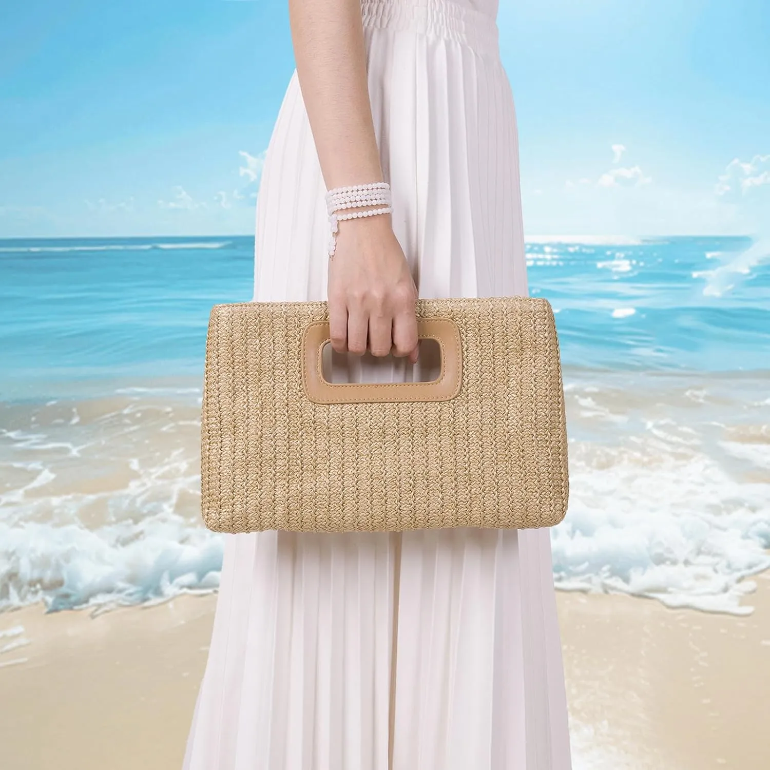 Top Handle Clutch Handbags for Women, Evening Handbag Shoulder Crossbody Purse with Gold Chain