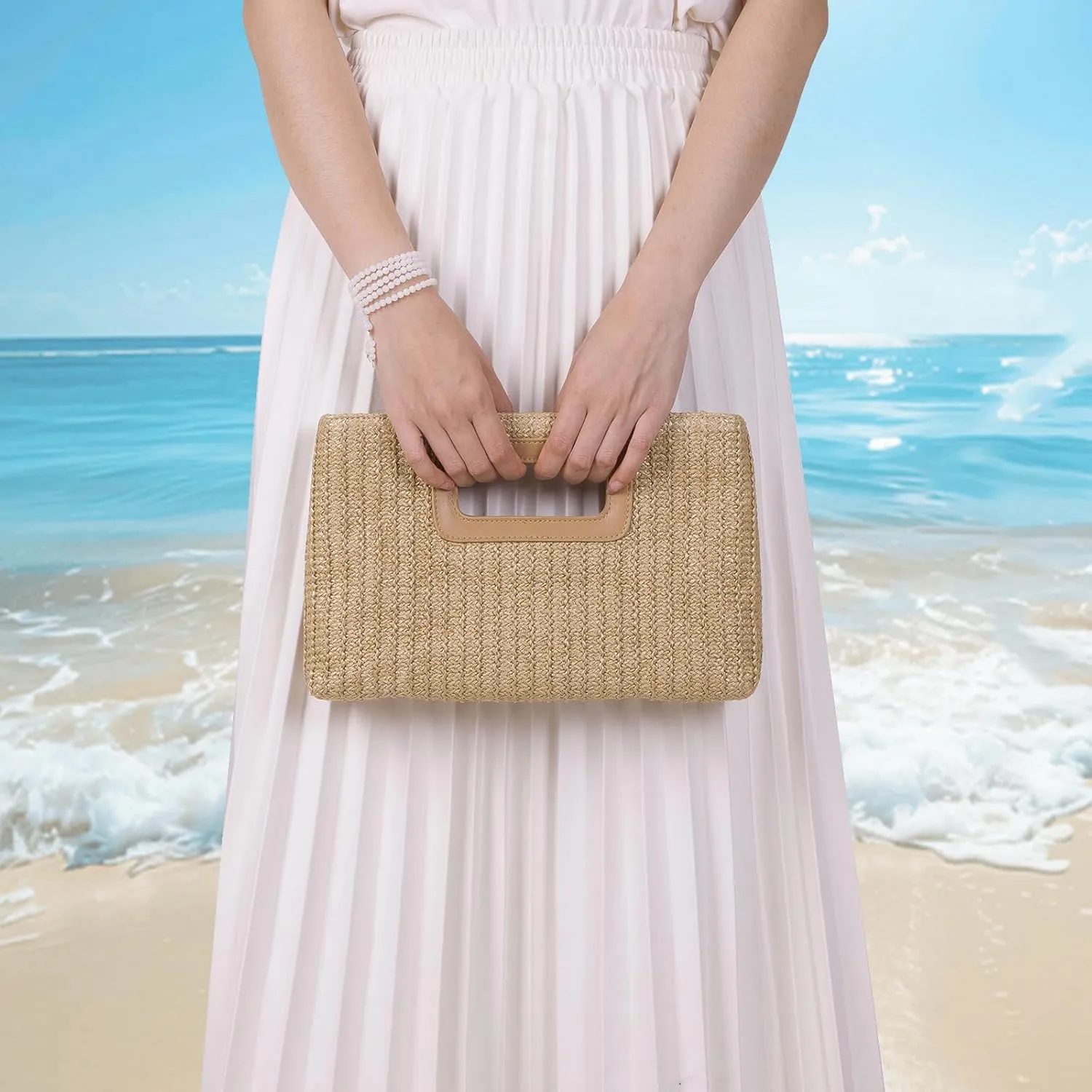 Top Handle Clutch Handbags for Women, Evening Handbag Shoulder Crossbody Purse with Gold Chain