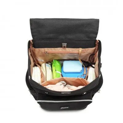 Travel Baby Changing Backpack With USB Charging Interface (Available in Black/Grey)