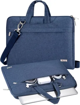 V Voova Laptop Bag 15.6 inch with Shoulder Strap & Handle, Waterproof Laptop Case Sleeve Compatible with 15-16MacBook Air/Pro, HP Acer Asus Dell Lenovo, Slim Computer Bag for Men Women, Blue