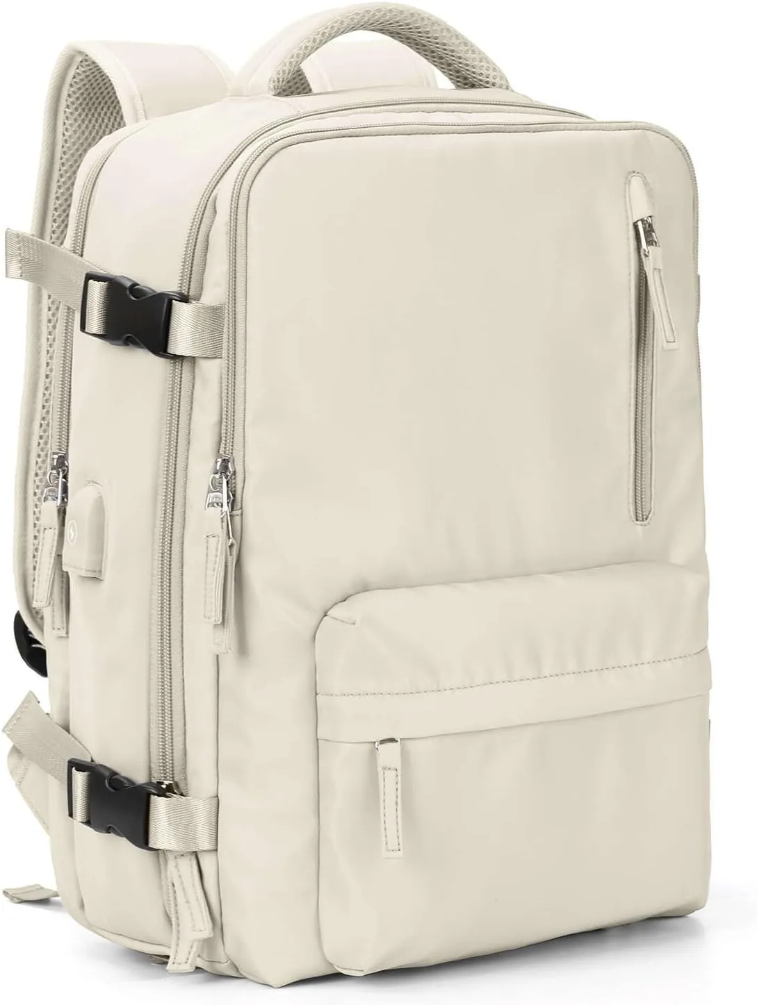 VGCUB Large Travel Work Business Backpack Carry on flight Approved 17 Inch Laptop Backpack for Women Men with Laptop Compartment Mochila de Viaje,Beige