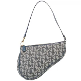 Vtg Christian Dior Monogram Trotter Canvas Mini Saddle Mini Shoulder Bag