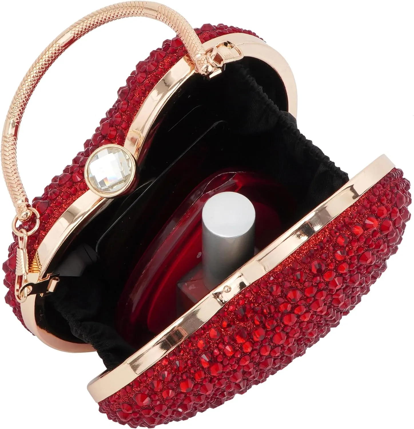 Women Heart Shaped Clutch Handbag Wedding Party Evening Bag Mini Chain Purse Cocktail Prom Tote Shoulder Bag