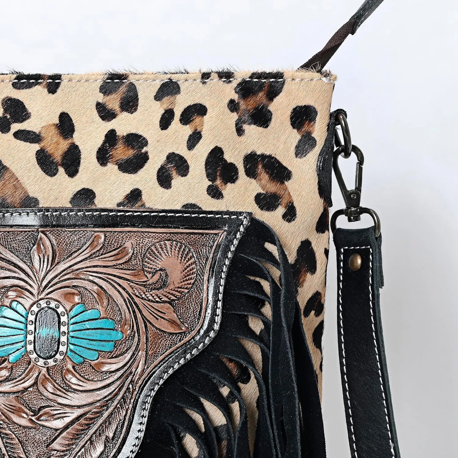 Women Natural Cowhide Leather Hand Bag With Adjustable Detachable Strap Leather Massenger Handbag