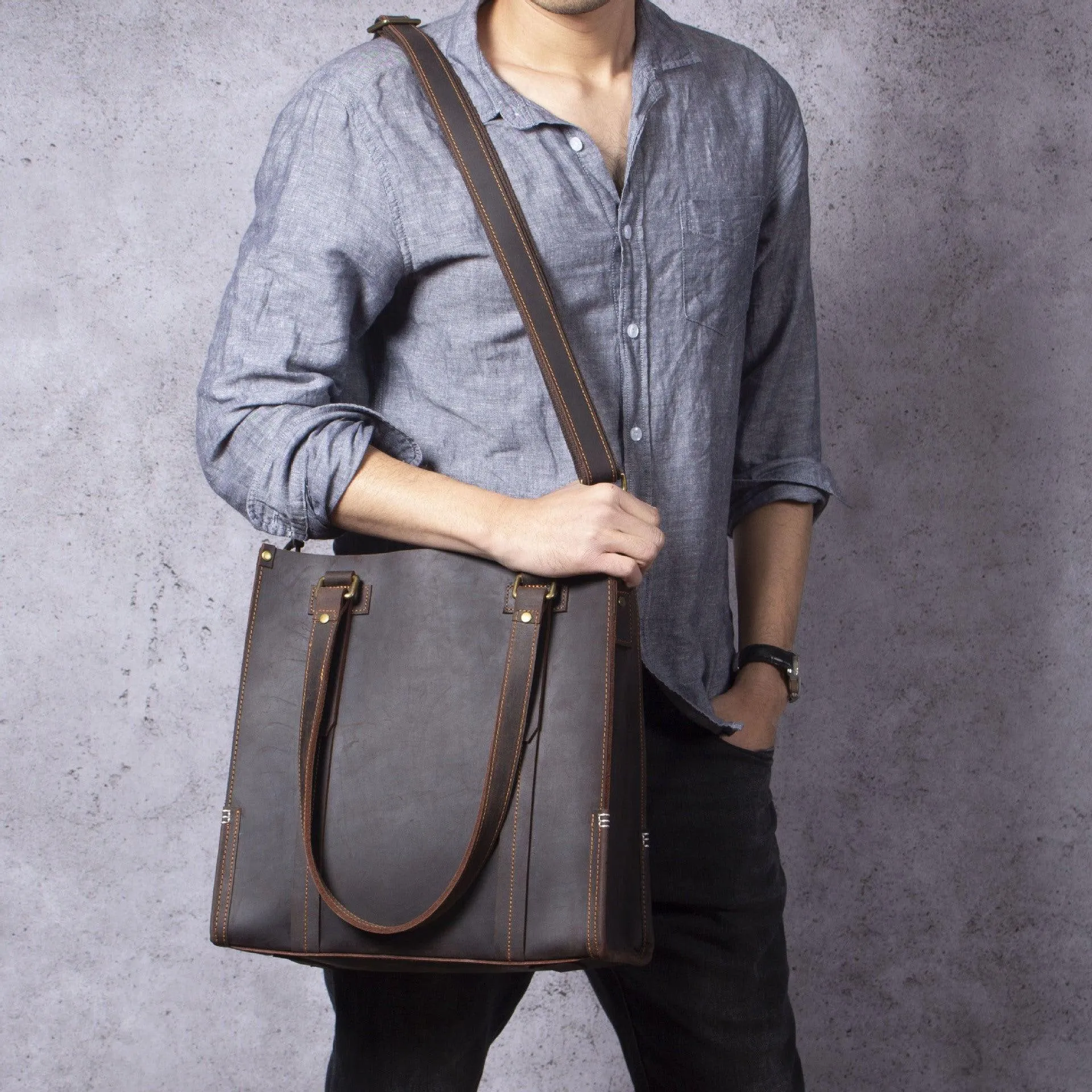 Woosir Crossbody Tote Handbag with Detachable Inner Pouch