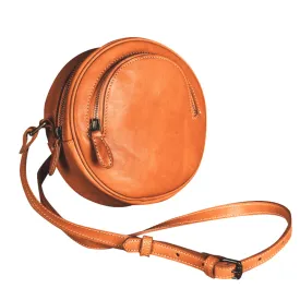 YAAGLE Women Personalized Tanned Leather Round Shoulder Bags YG7120