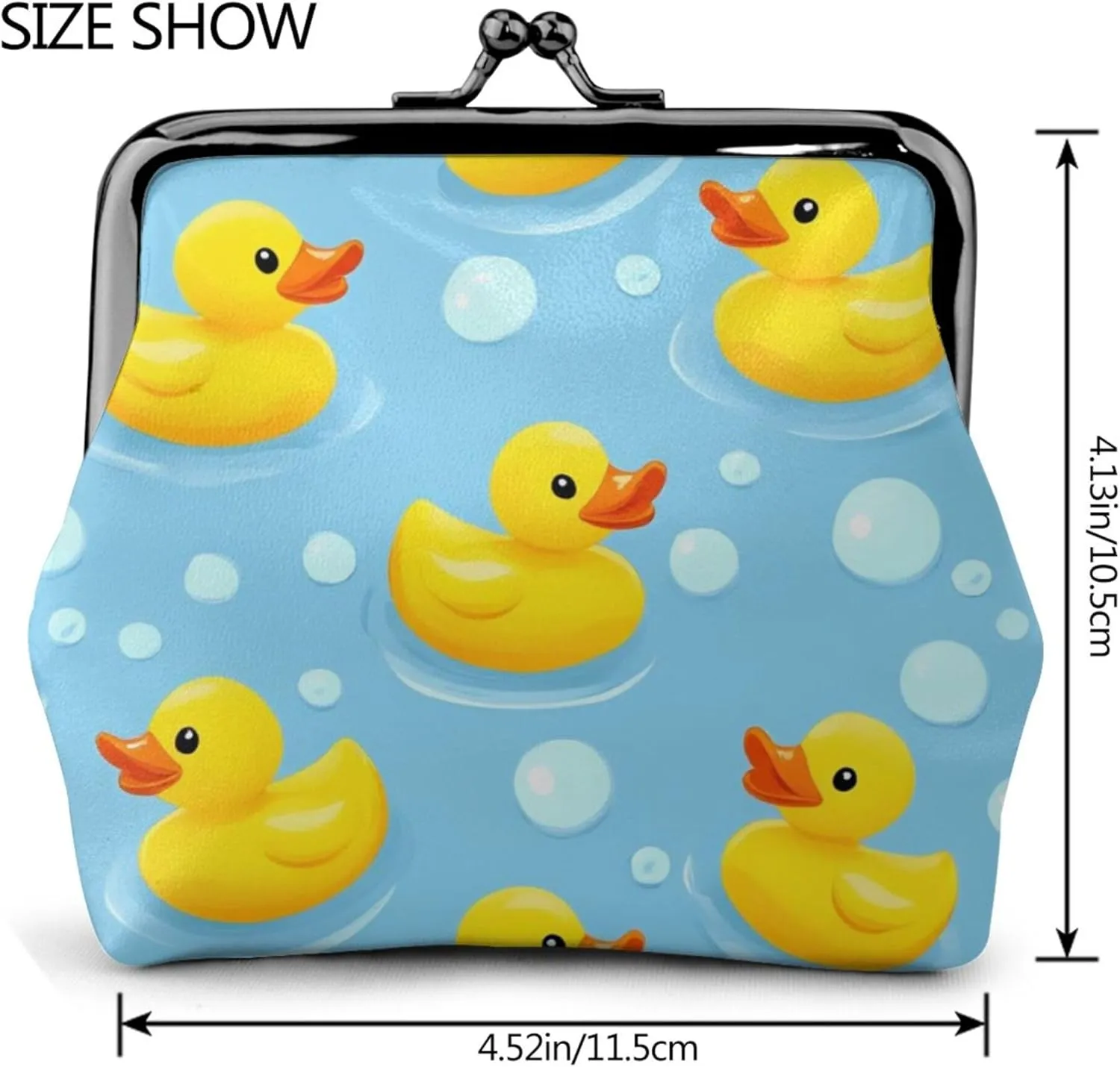 Yellow Rubber Ducks Bubbles (3) Mini Coin Purse Wallet Clutch Bag